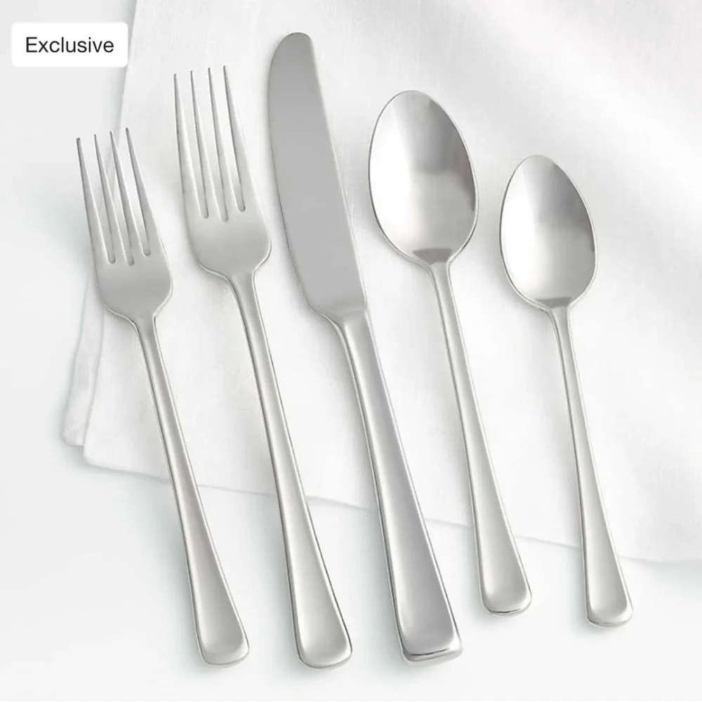 Gorham Crate & Barrel SCOOP Mirror 20-Piece Flatware Set New In Box - Picture 7 of 13